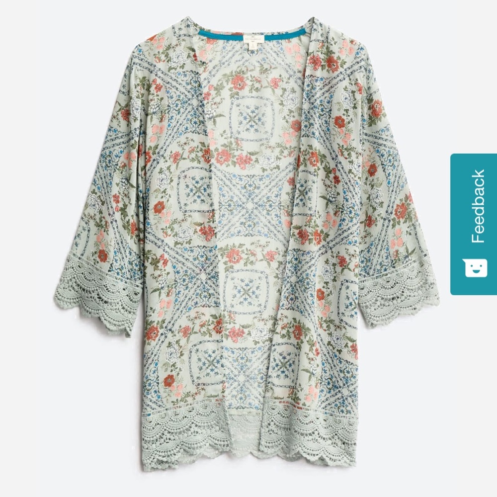 Mason & Belle Crochet Trim Kimono